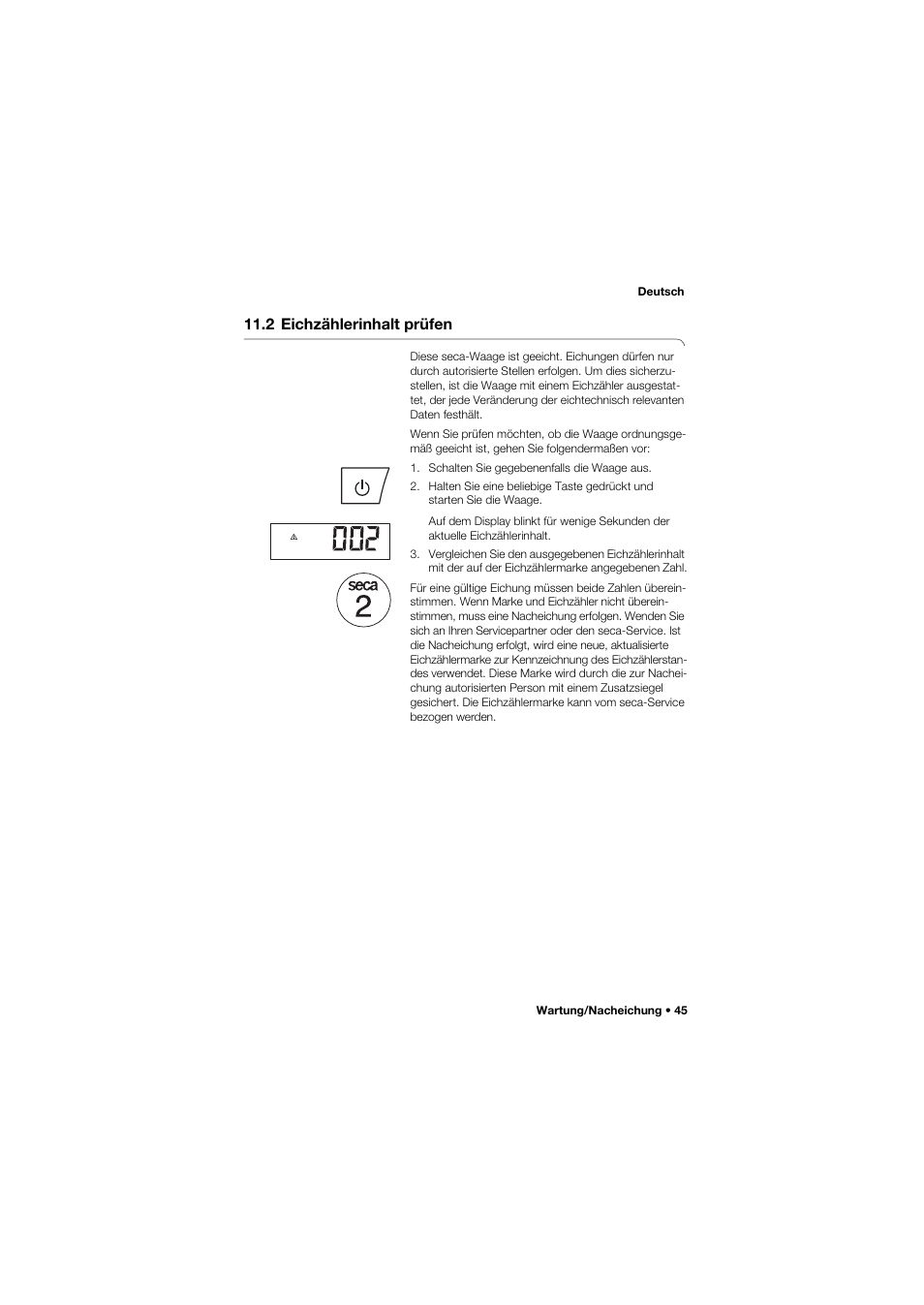 2 eichzählerinhalt prüfen | Seca 677 User Manual | Page 45 / 337