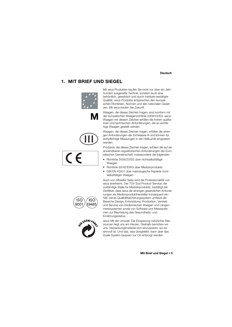 Mit brief und siegel | Seca 677 User Manual | Page 5 / 337