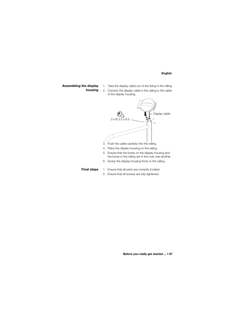 Assembling the display housing, Final steps | Seca 677 User Manual | Page 67 / 337