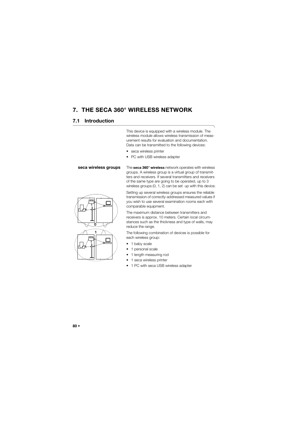 The seca 360° wireless network, 1 introduction, Seca wireless groups | Seca 677 User Manual | Page 80 / 337