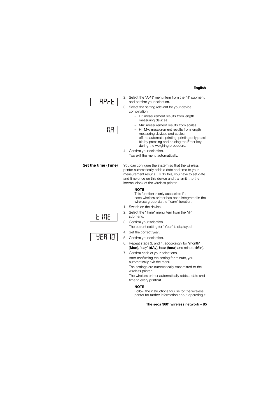 Set the time (time) | Seca 677 User Manual | Page 85 / 337