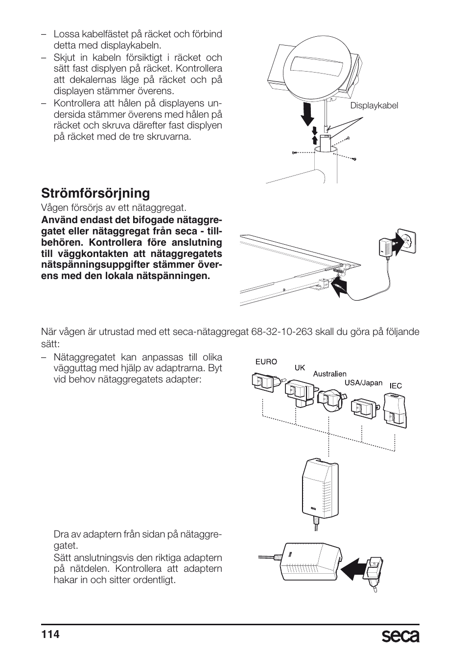 Strömförsörjning | Seca 677 User Manual | Page 114 / 240
