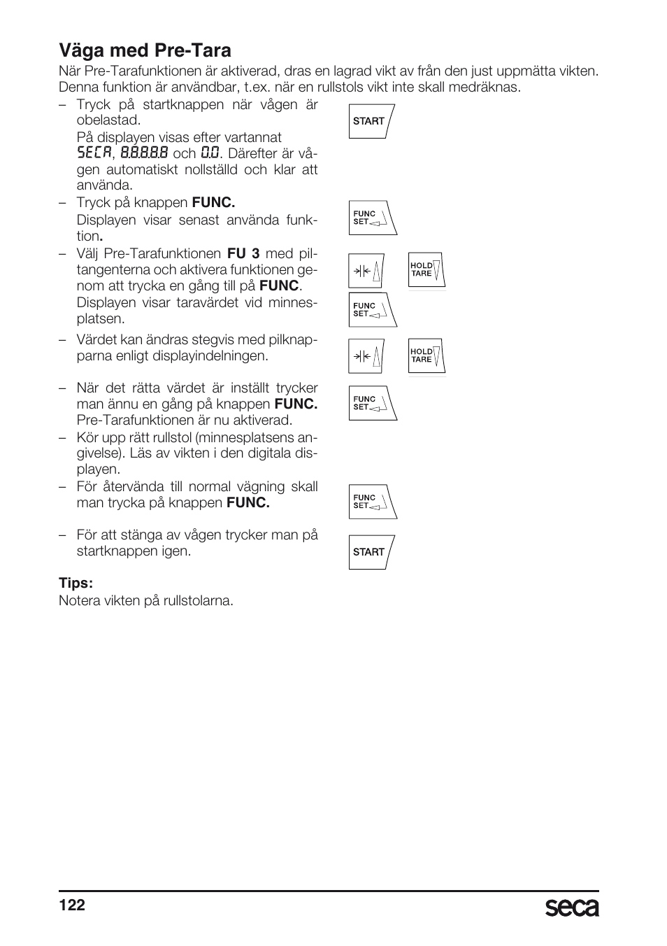 Väga med pre-tara | Seca 677 User Manual | Page 122 / 240