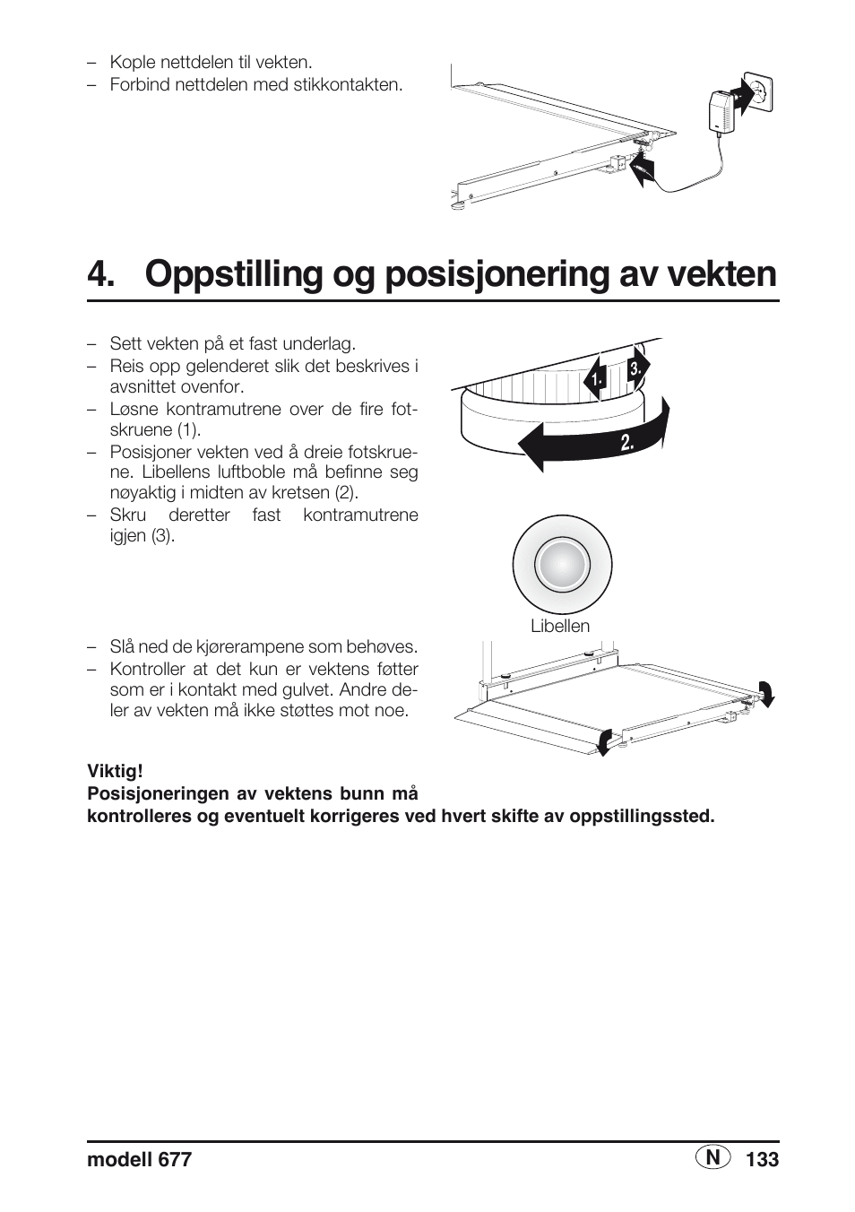 Oppstilling og posisjonering av vekten, Libelle | Seca 677 User Manual | Page 133 / 240