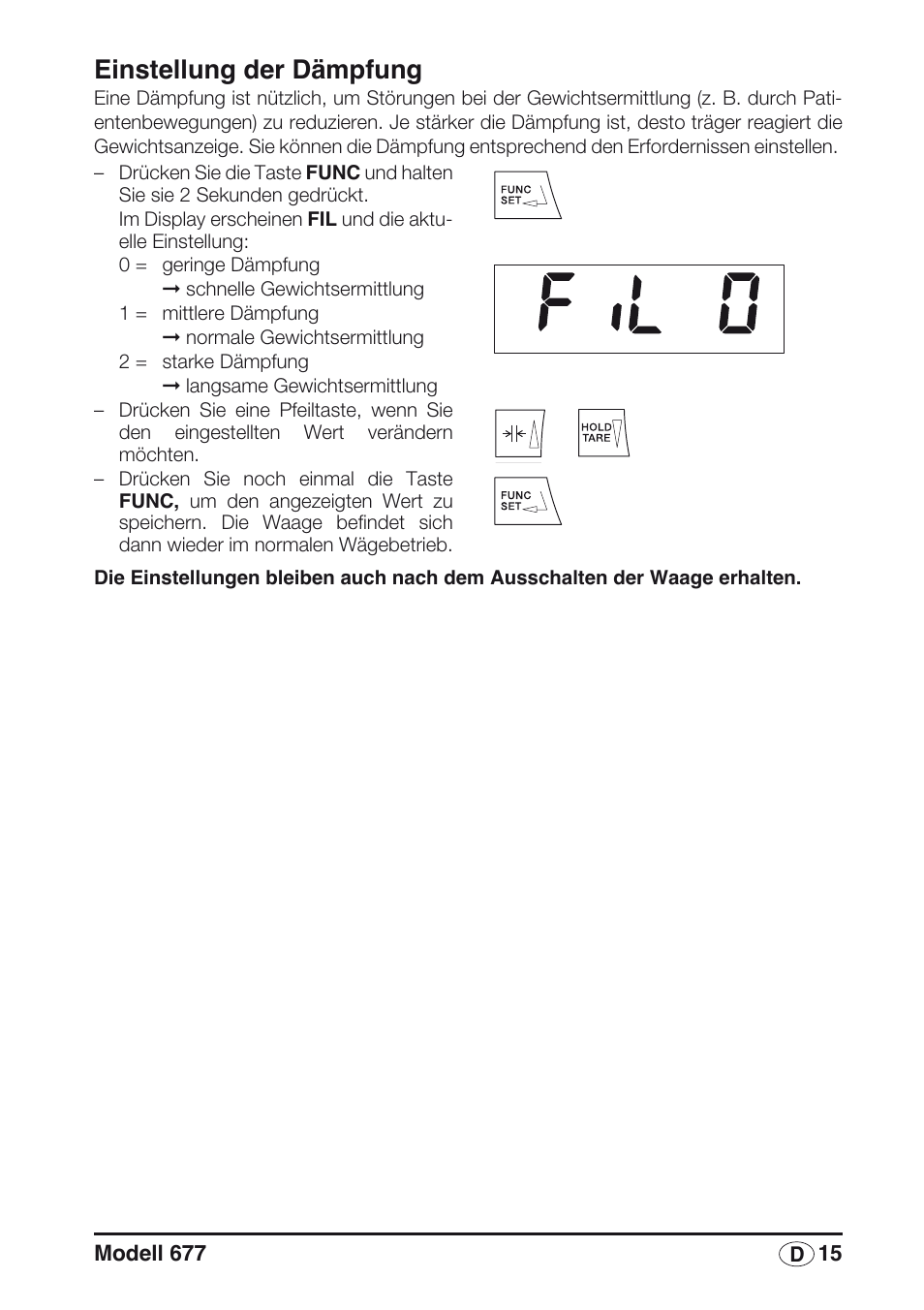 Einstellung der dämpfung | Seca 677 User Manual | Page 15 / 240