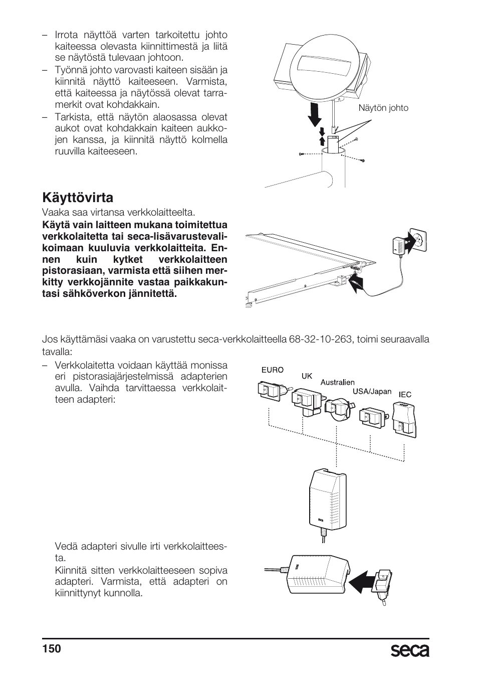 Käyttövirta | Seca 677 User Manual | Page 150 / 240