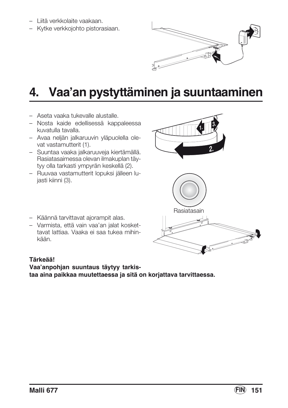 Vaa’an pystyttäminen ja suuntaaminen, Libelle | Seca 677 User Manual | Page 151 / 240