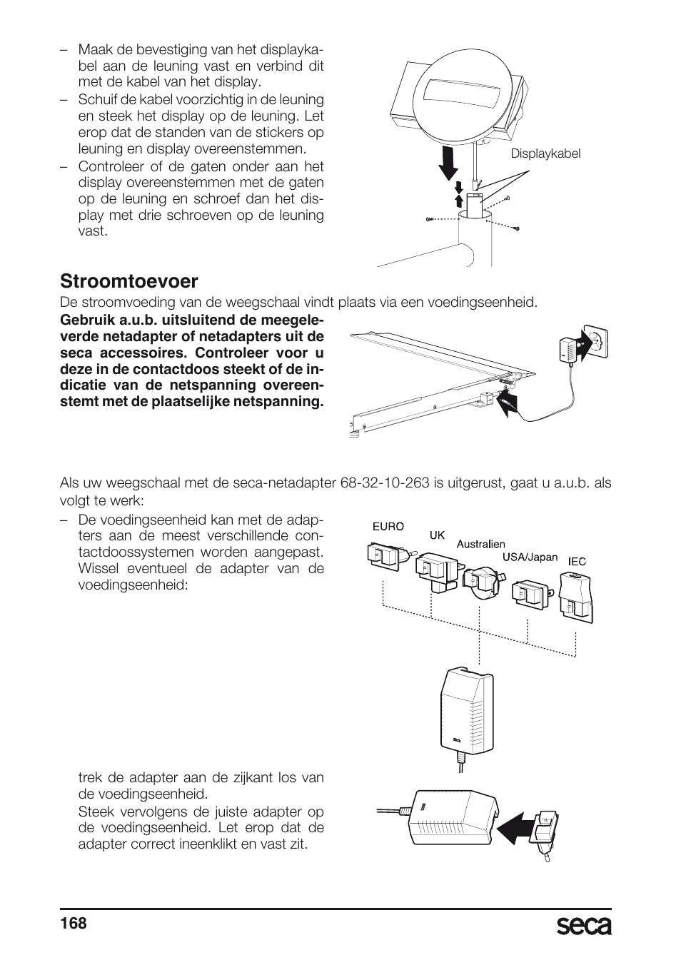 Stroomtoevoer | Seca 677 User Manual | Page 168 / 240