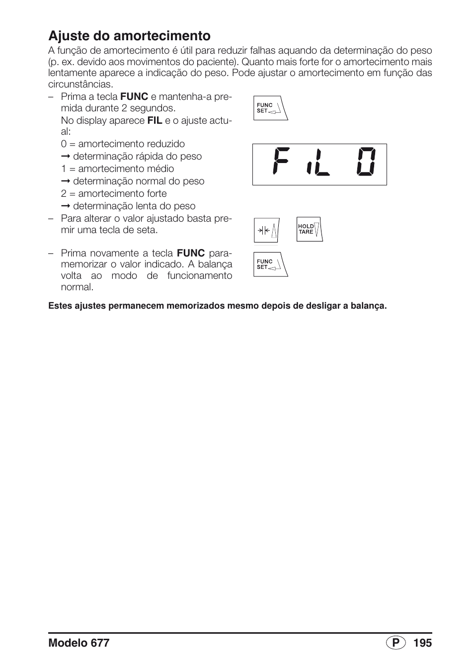 Ajuste do amortecimento | Seca 677 User Manual | Page 195 / 240