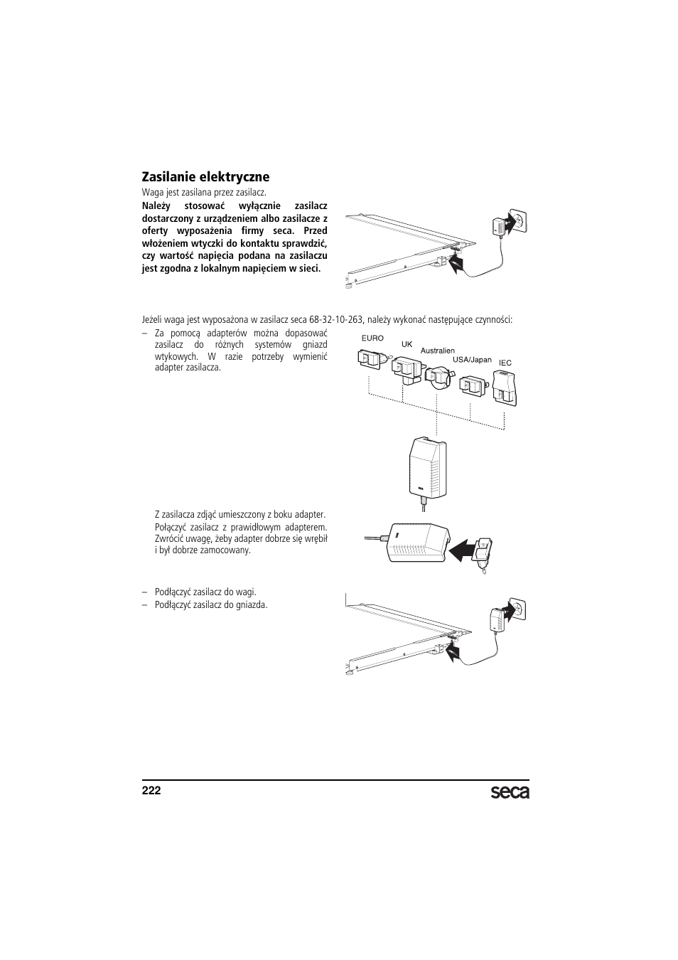 Zasilanie elektryczne | Seca 677 User Manual | Page 222 / 240