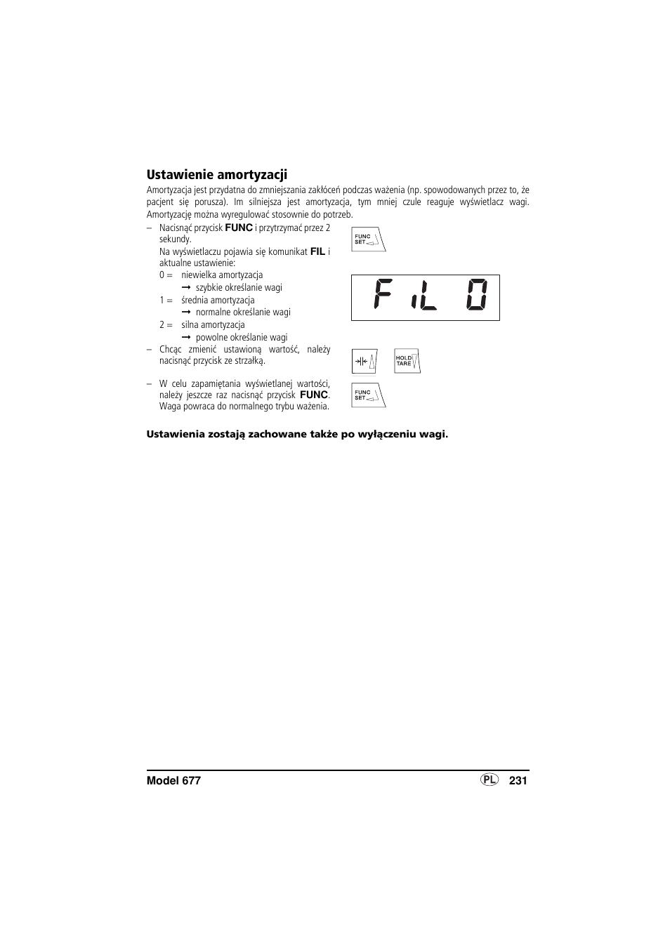 Ustawienie amortyzacji | Seca 677 User Manual | Page 231 / 240