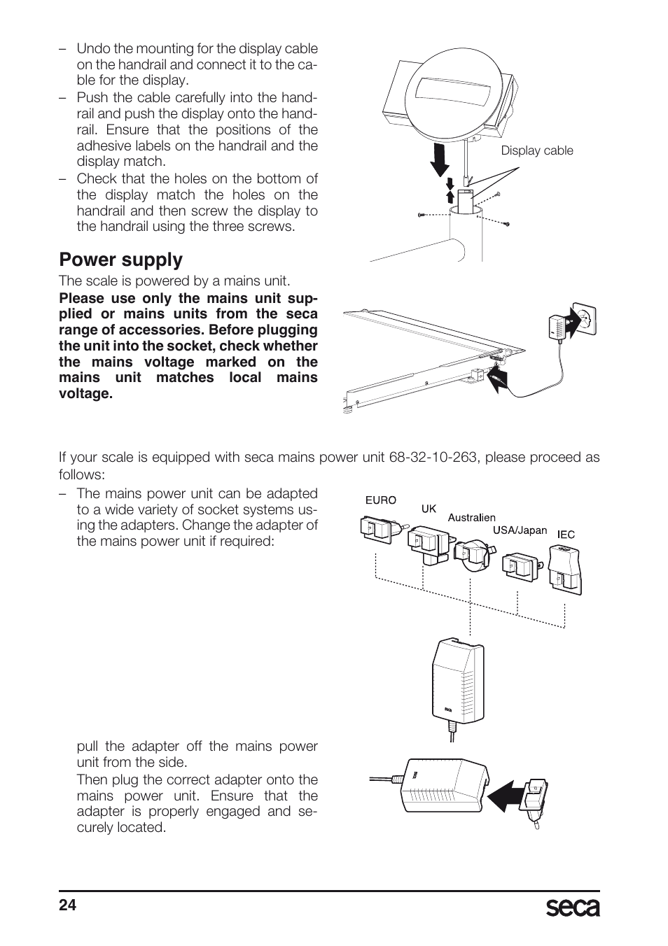 Power supply | Seca 677 User Manual | Page 24 / 240