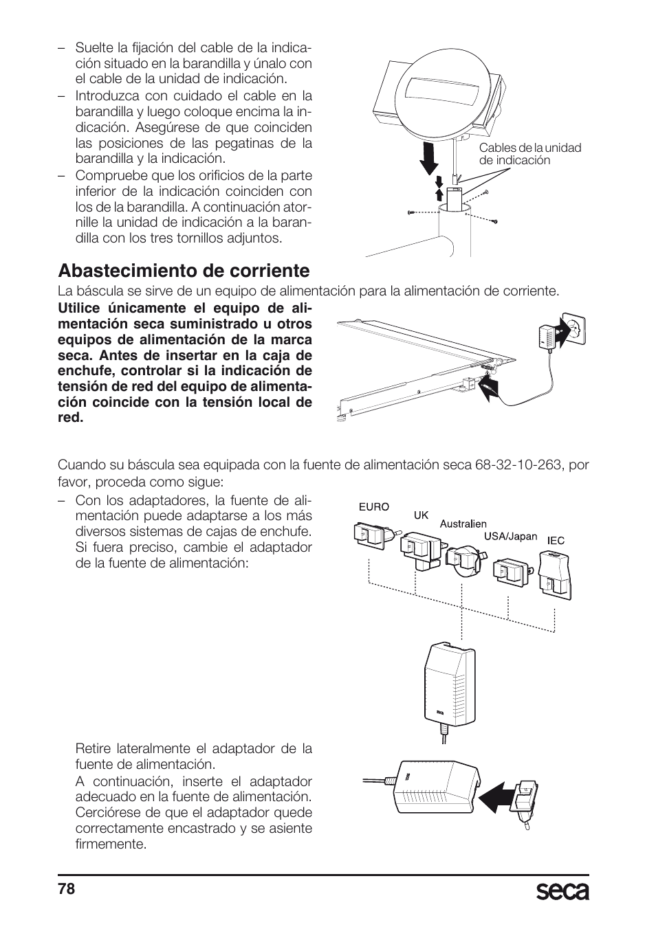 Abastecimiento de corriente | Seca 677 User Manual | Page 78 / 240