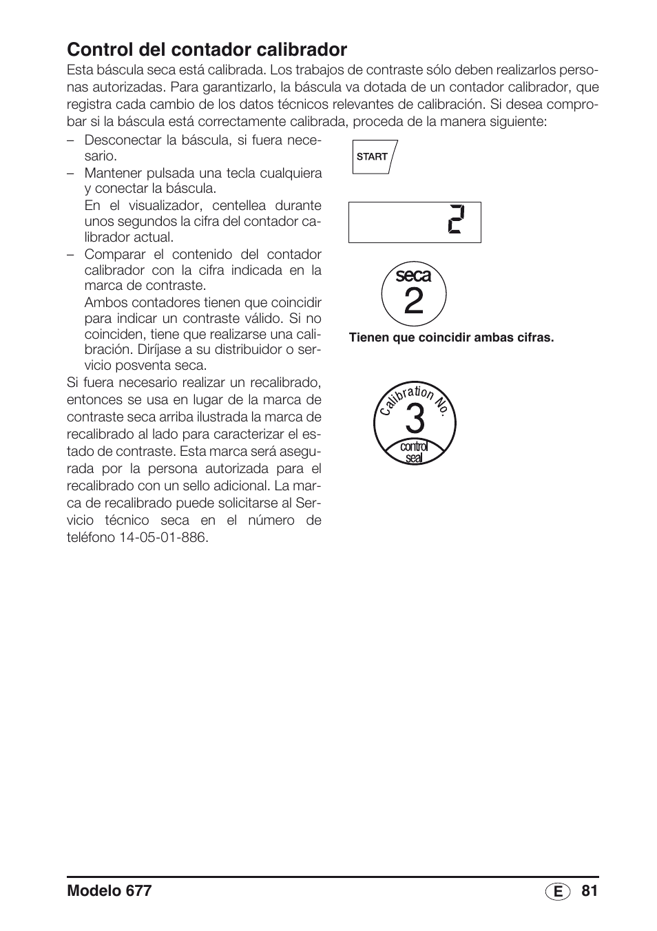 Control del contador calibrador | Seca 677 User Manual | Page 81 / 240