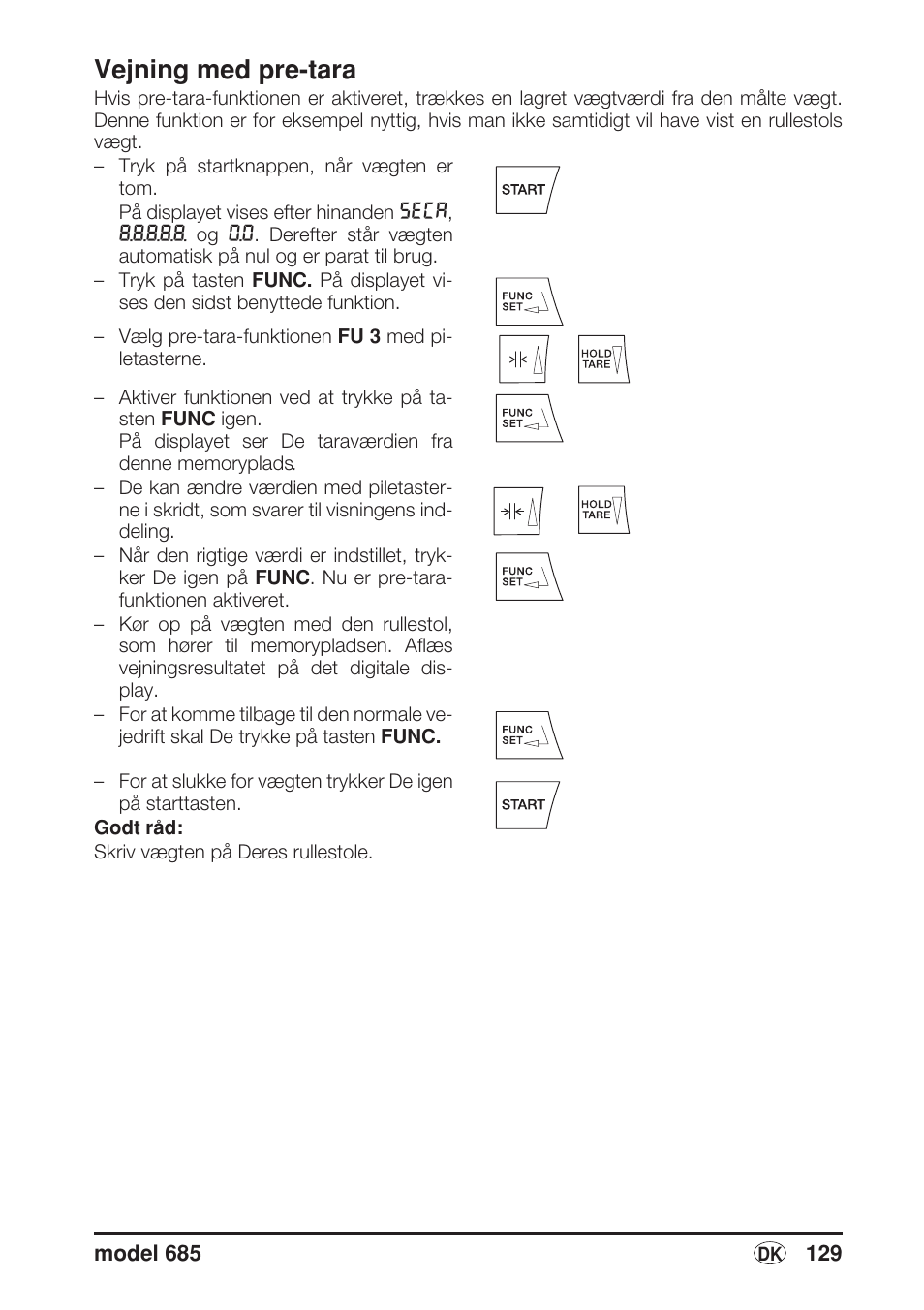 Vejning med pre-tara | Seca 685 User Manual | Page 129 / 292
