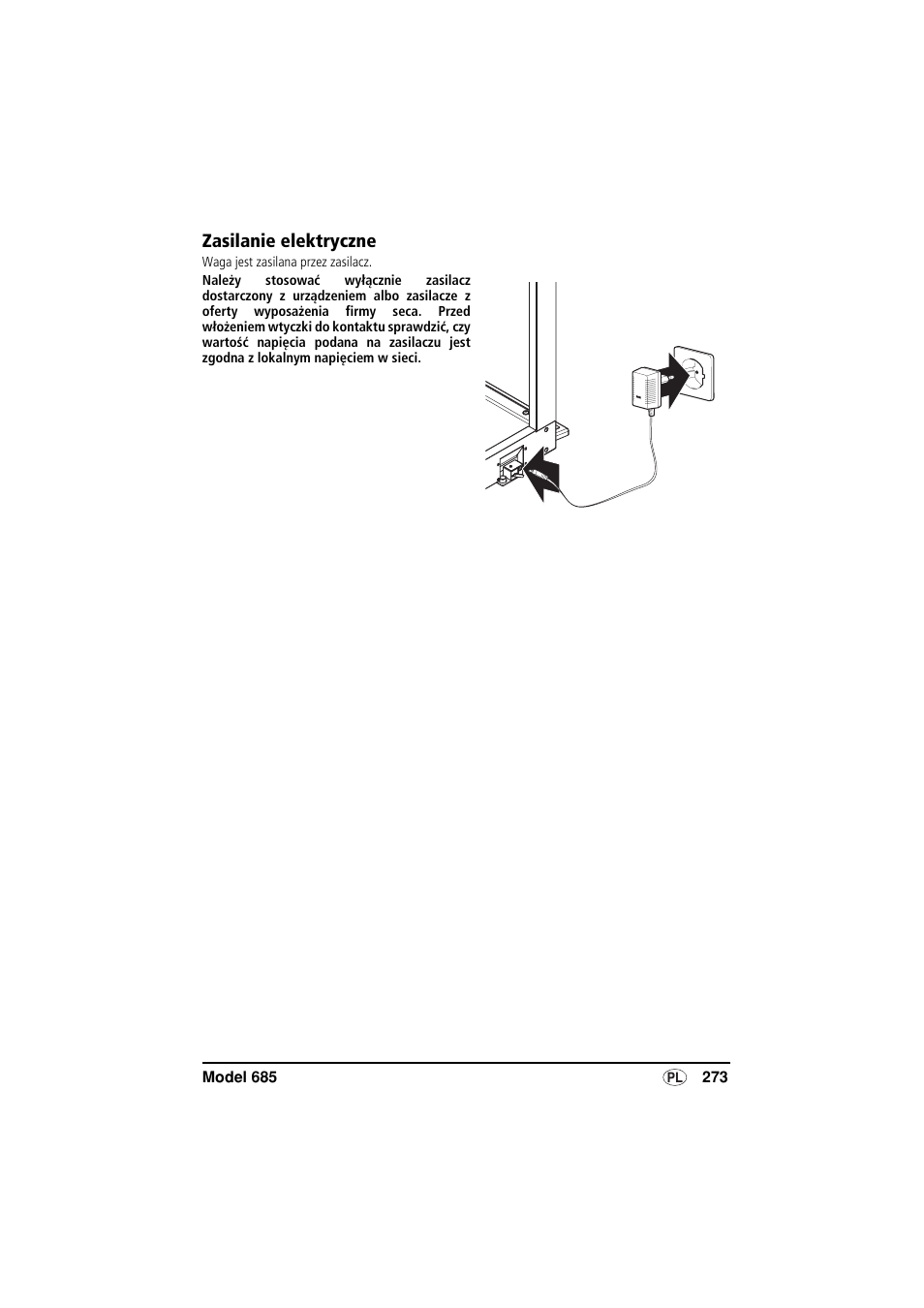 Zasilanie elektryczne | Seca 685 User Manual | Page 273 / 292