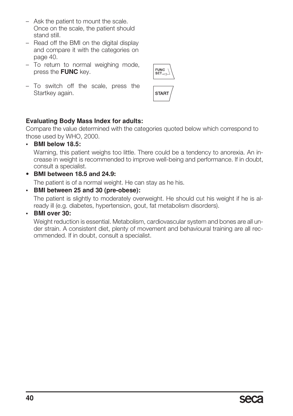 Seca 685 User Manual | Page 40 / 292