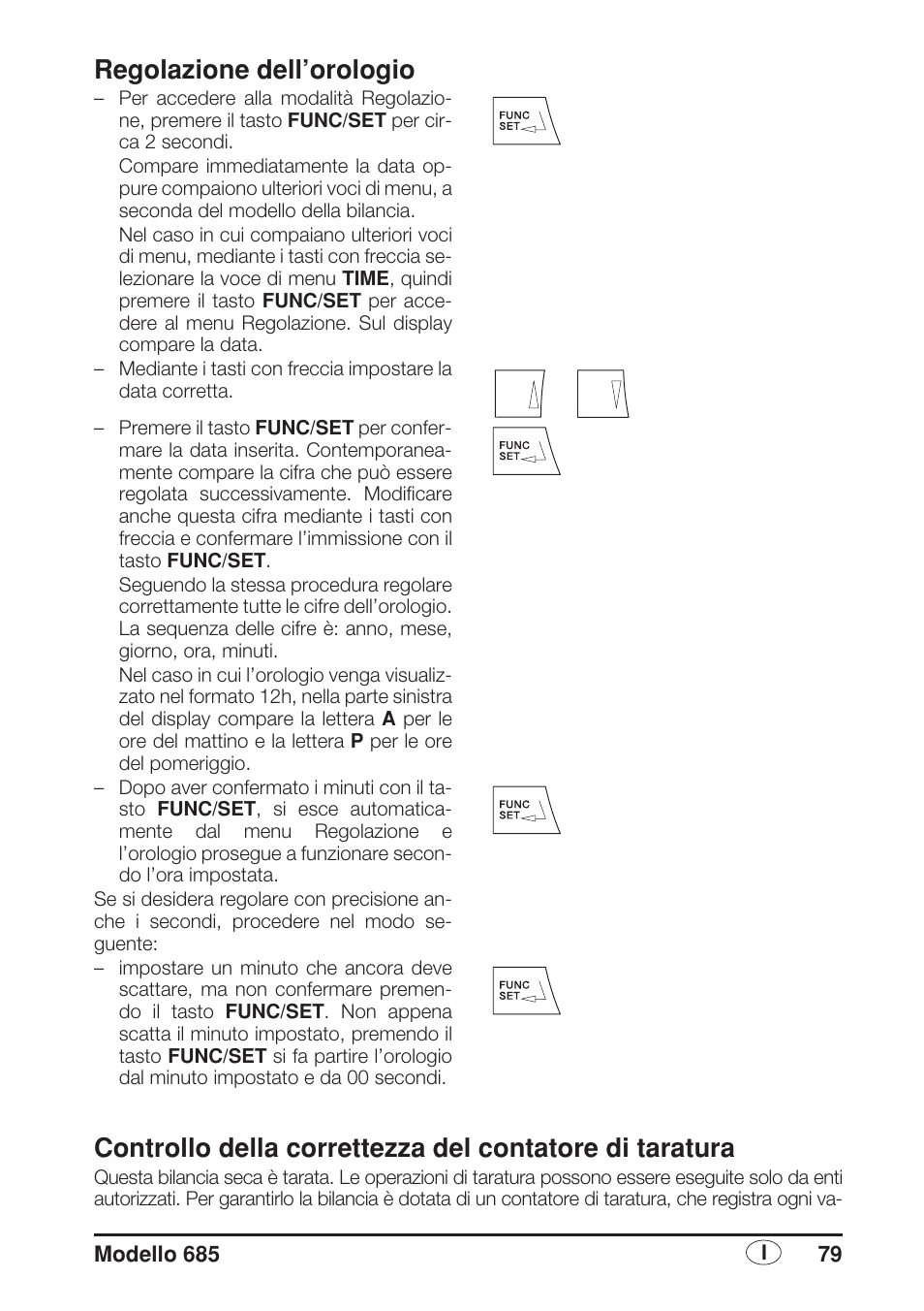 Regolazione dell’orologio | Seca 685 User Manual | Page 79 / 292