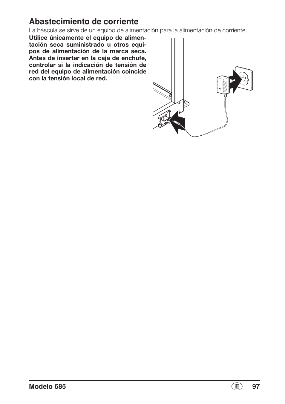 Abastecimiento de corriente | Seca 685 User Manual | Page 97 / 292