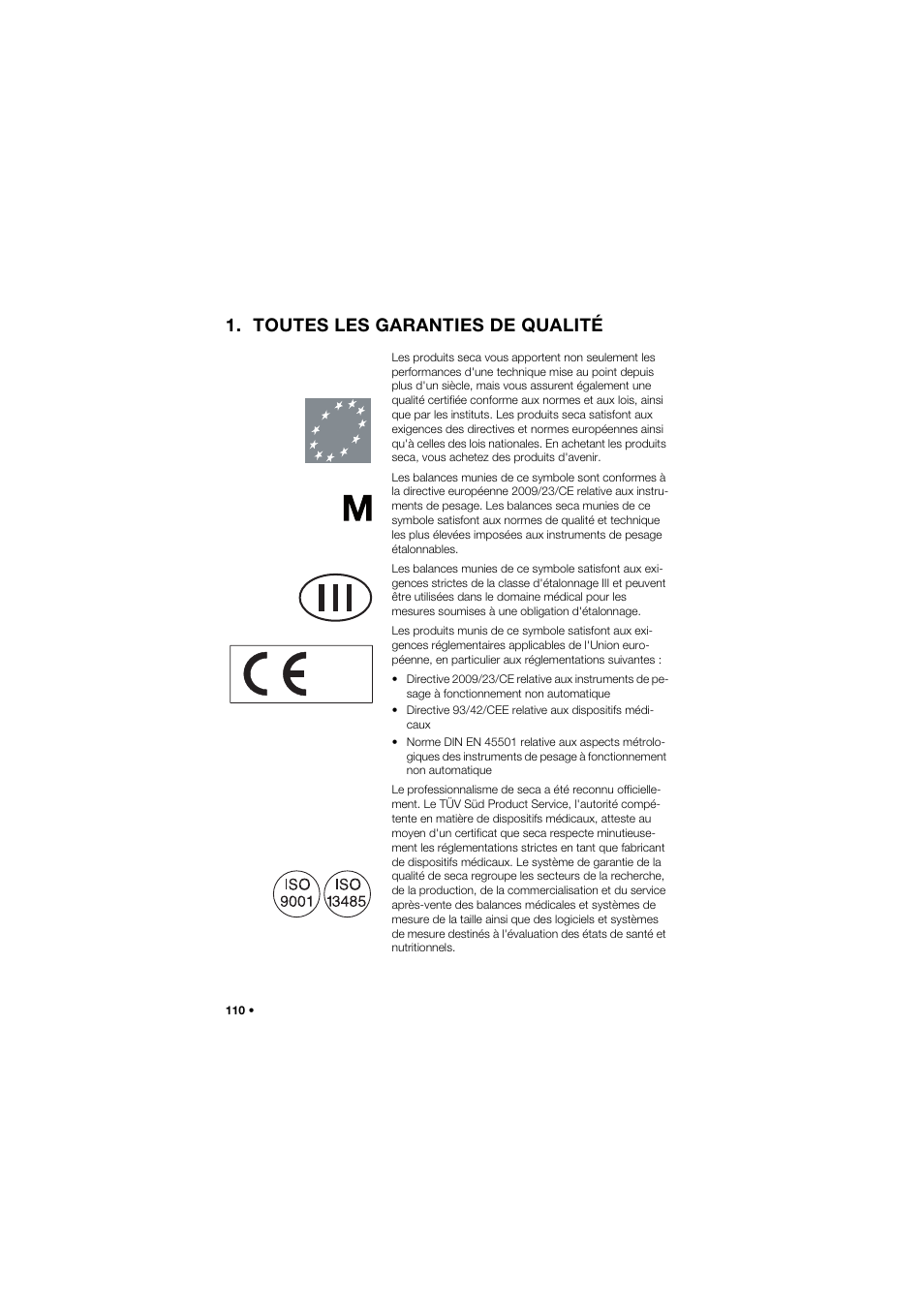 Toutes les garanties de qualité | Seca 685 User Manual | Page 110 / 385