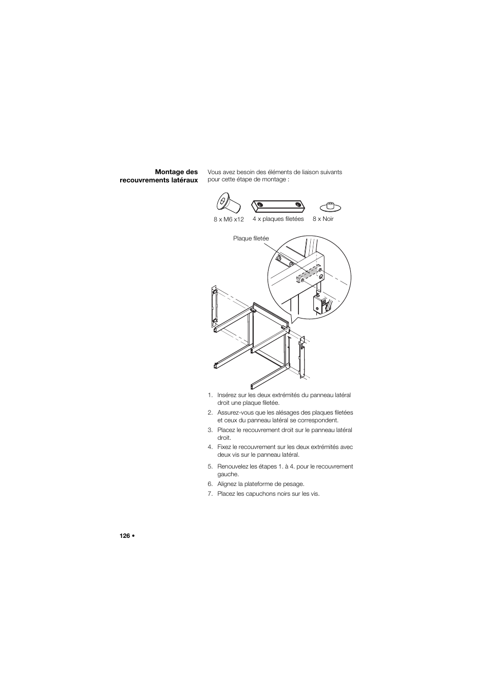 Montage des recouvrements latéraux | Seca 685 User Manual | Page 126 / 385