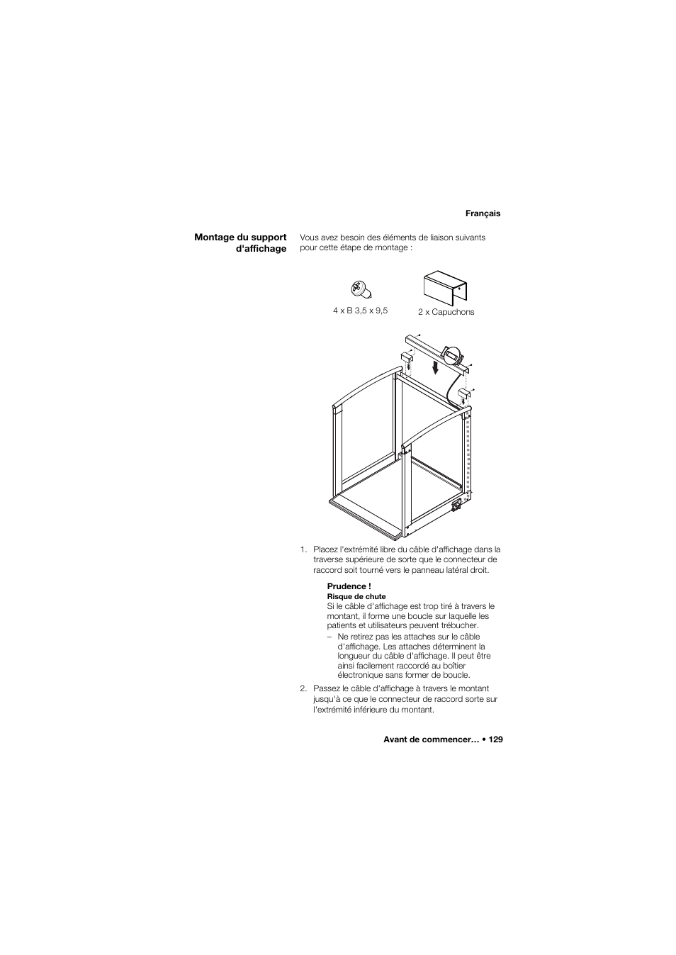 Montage du support d'affichage | Seca 685 User Manual | Page 129 / 385