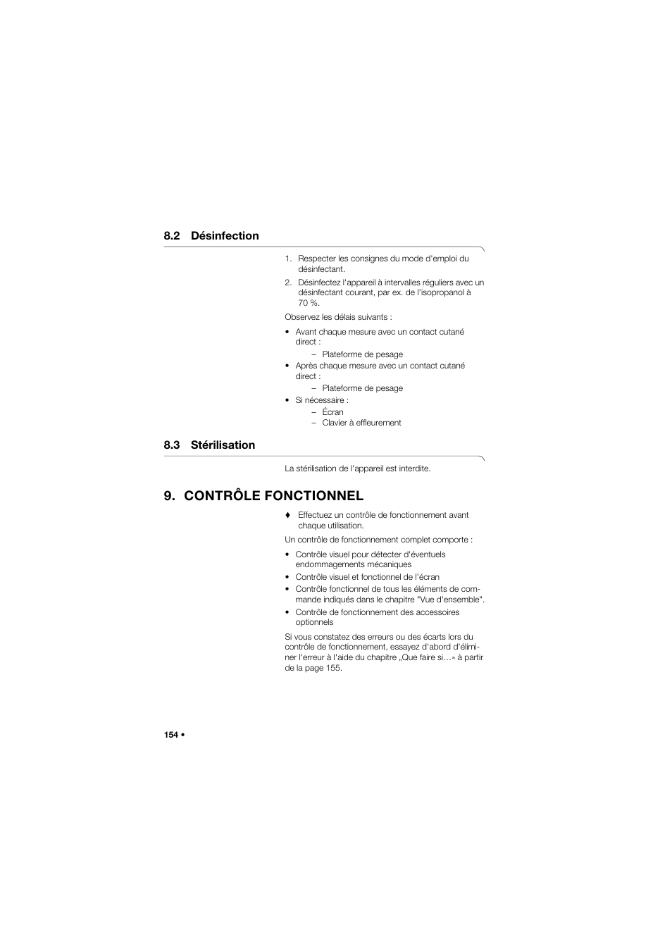 2 désinfection, 3 stérilisation, Contrôle fonctionnel | Seca 685 User Manual | Page 154 / 385