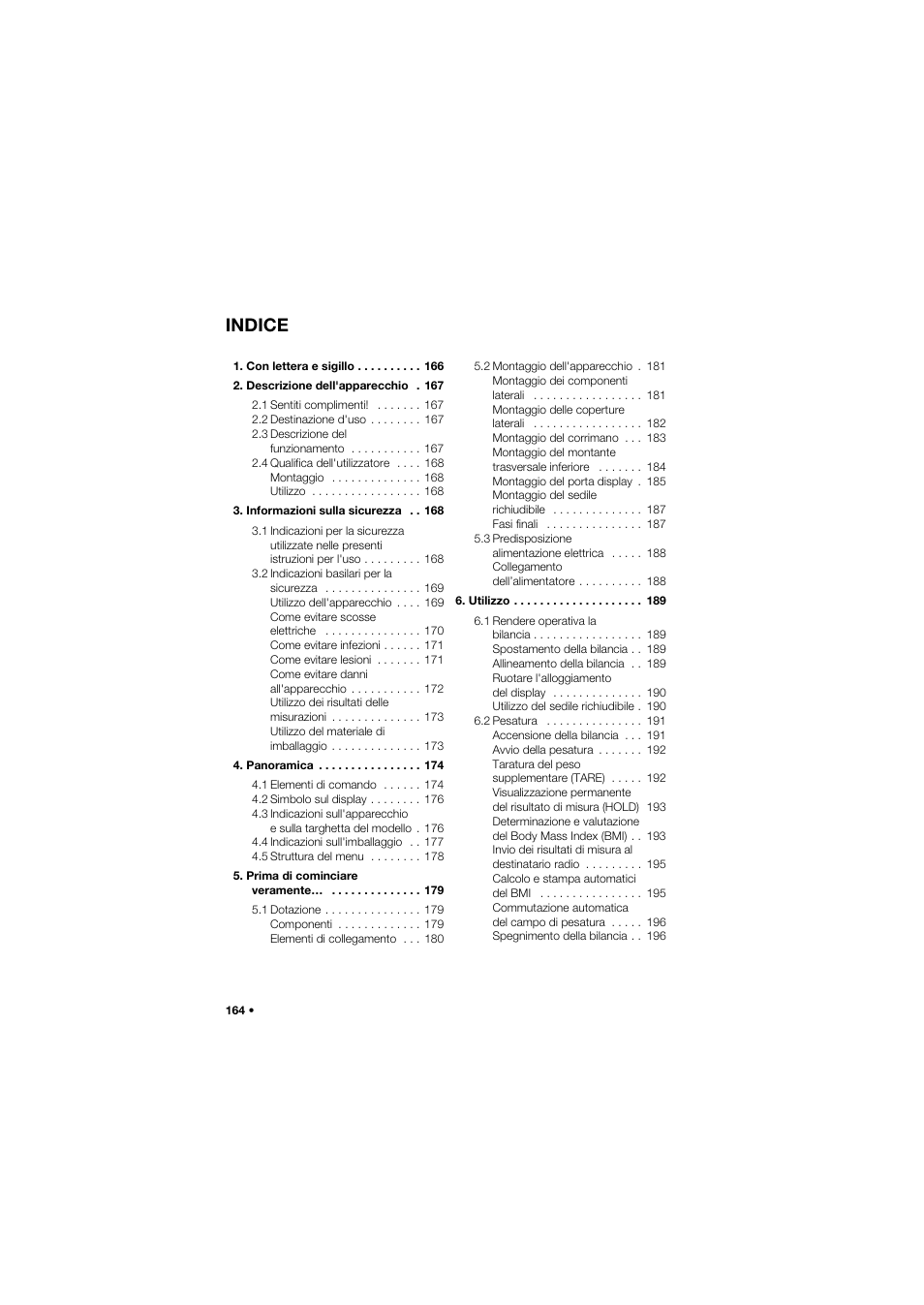 Italiano, Indice | Seca 685 User Manual | Page 164 / 385