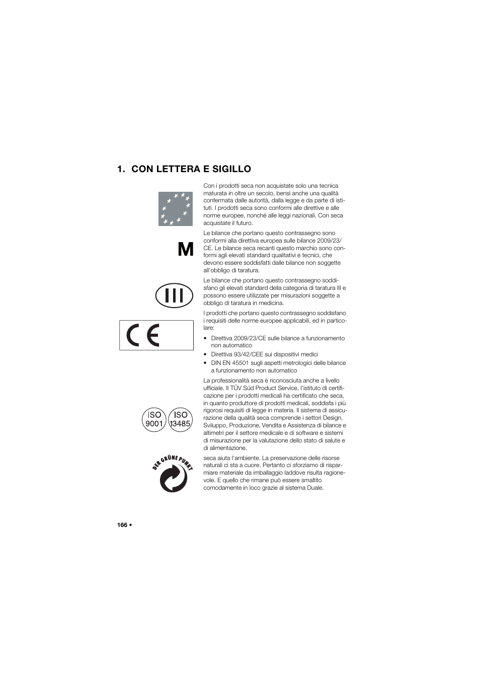Con lettera e sigillo | Seca 685 User Manual | Page 166 / 385