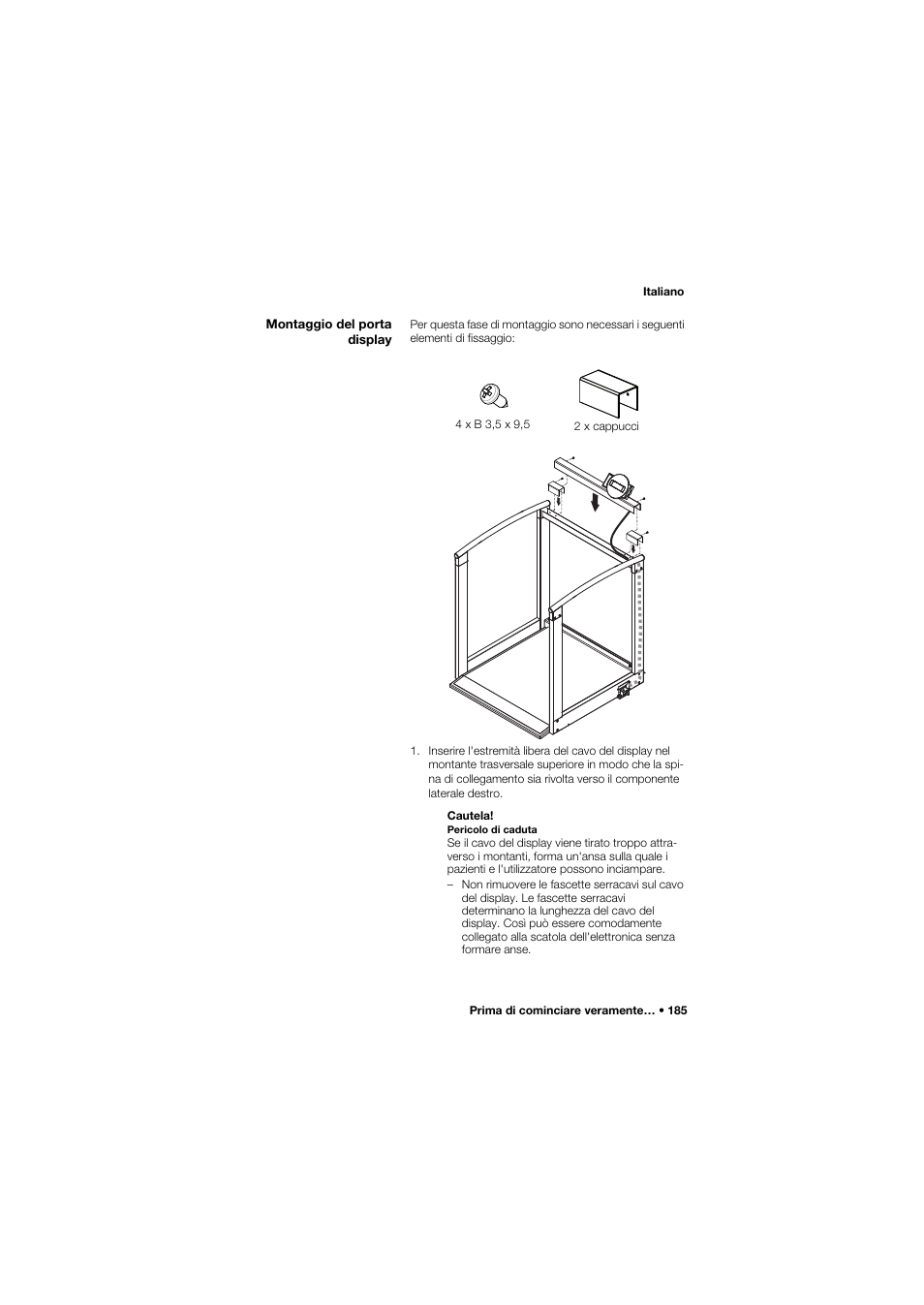 Montaggio del porta display | Seca 685 User Manual | Page 185 / 385