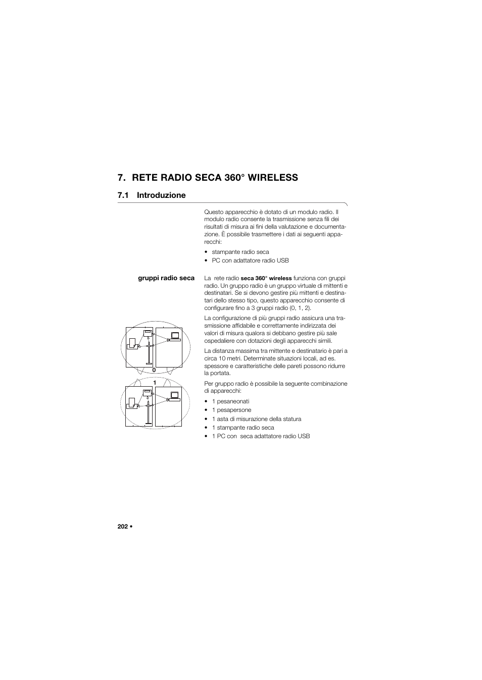 Rete radio seca 360° wireless, 1 introduzione, Gruppi radio seca | Seca 685 User Manual | Page 202 / 385