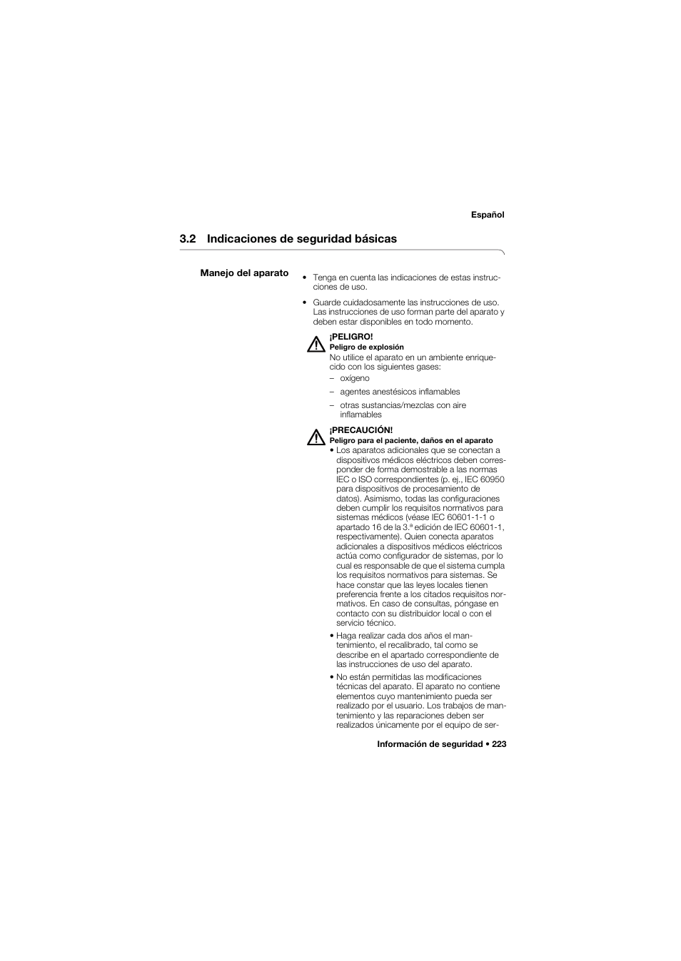 2 indicaciones de seguridad básicas, Manejo del aparato | Seca 685 User Manual | Page 223 / 385