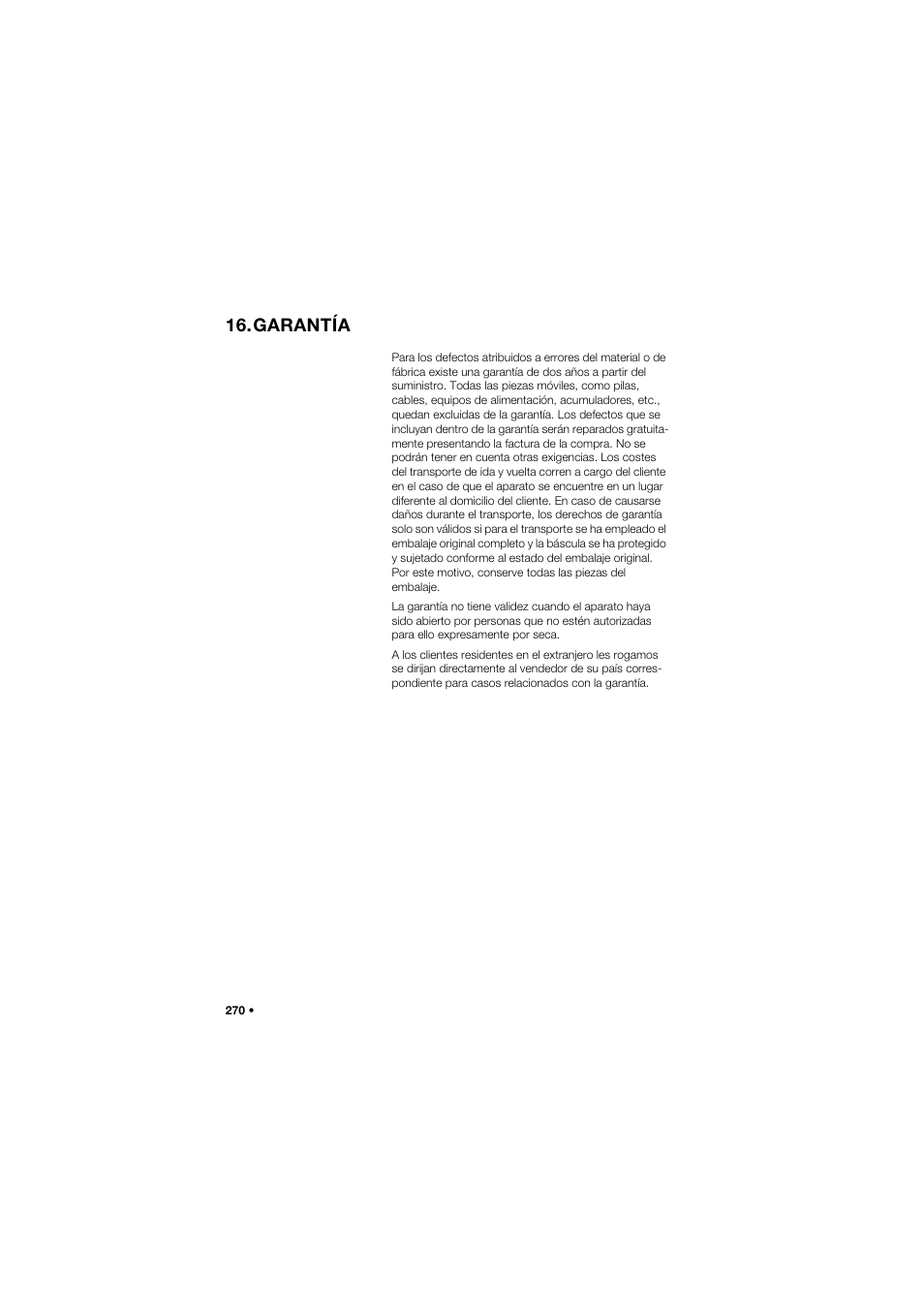 Garantía | Seca 685 User Manual | Page 270 / 385