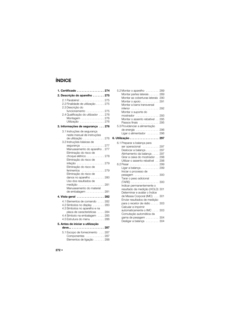 Português, Índice | Seca 685 User Manual | Page 272 / 385