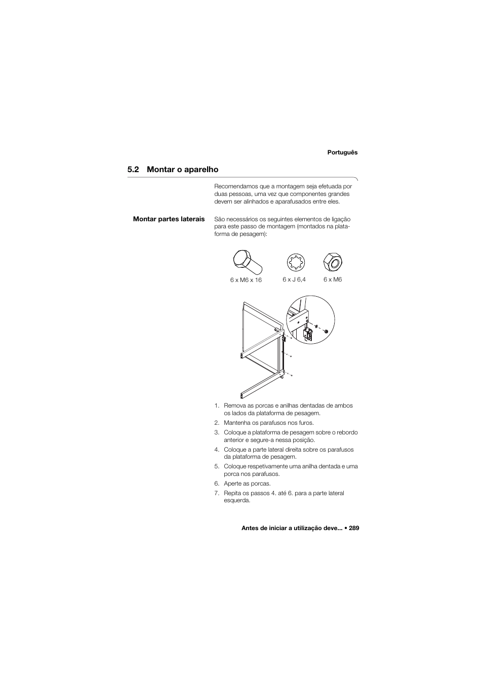 2 montar o aparelho, Montar partes laterais | Seca 685 User Manual | Page 289 / 385