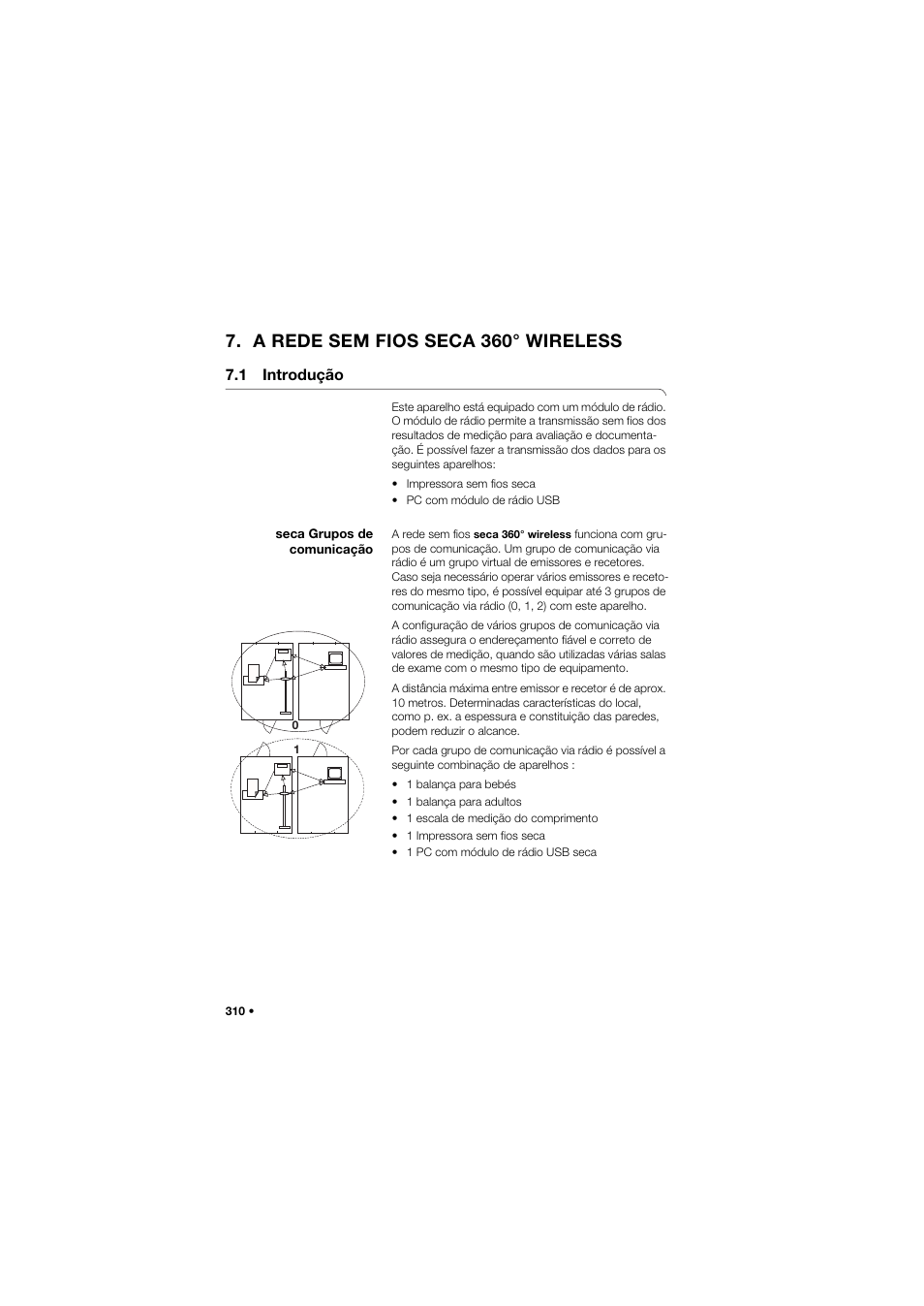 A rede sem fios seca 360° wireless, 1 introdução, Seca grupos de comunicação | Seca 685 User Manual | Page 310 / 385