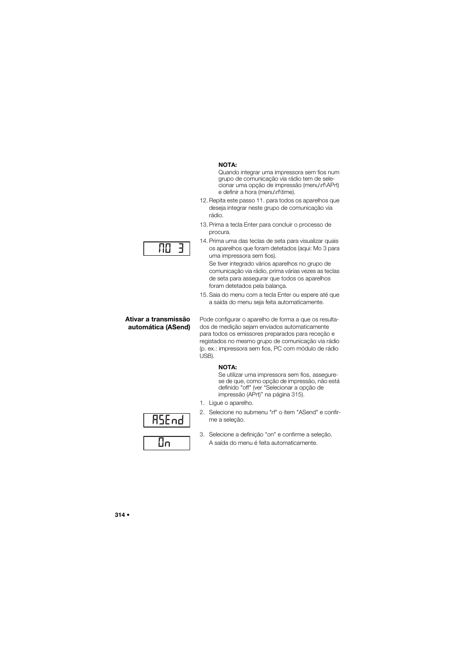 Ativar a transmissão automática (asend) | Seca 685 User Manual | Page 314 / 385