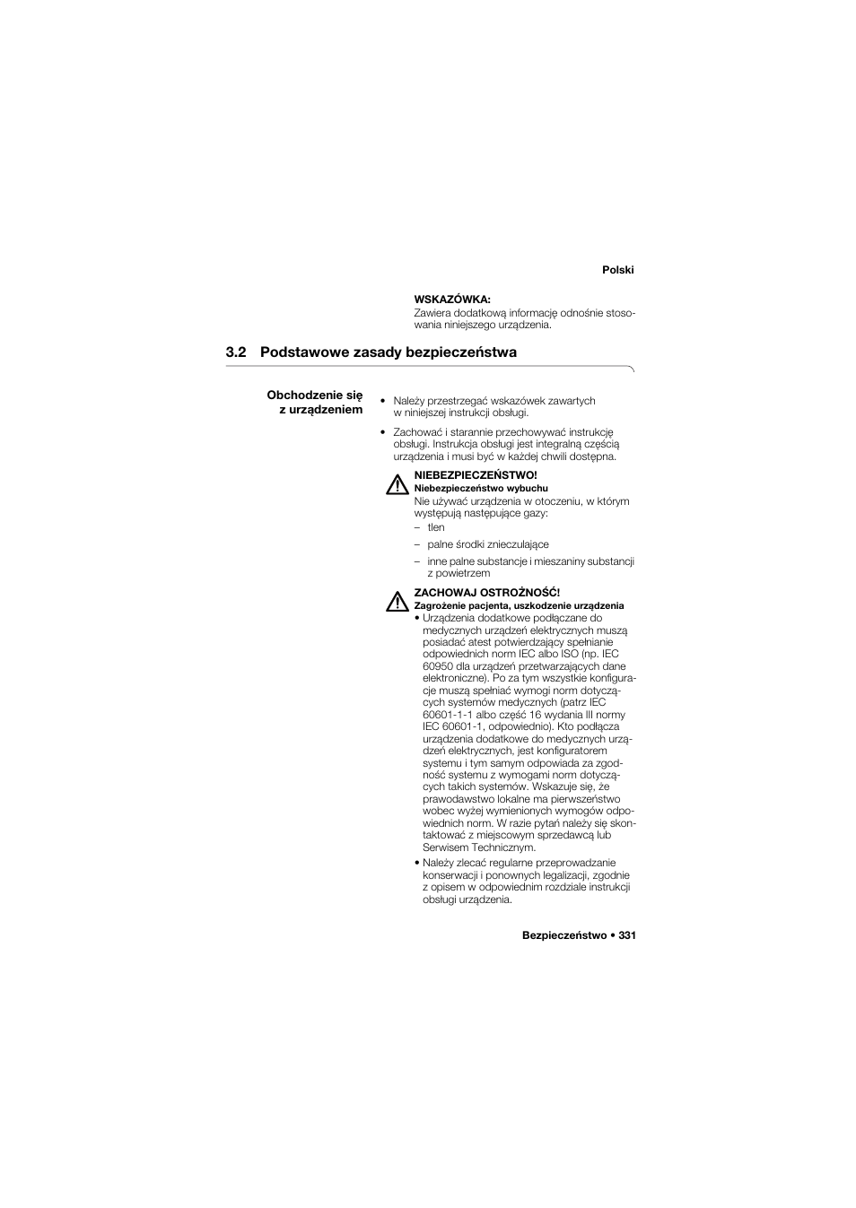 2 podstawowe zasady bezpieczeństwa, Obchodzenie się z urządzeniem | Seca 685 User Manual | Page 331 / 385