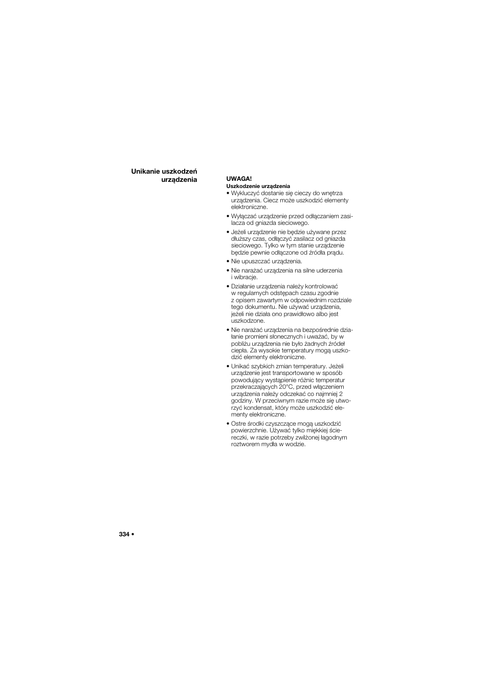 Unikanie uszkodzeń urządzenia | Seca 685 User Manual | Page 334 / 385