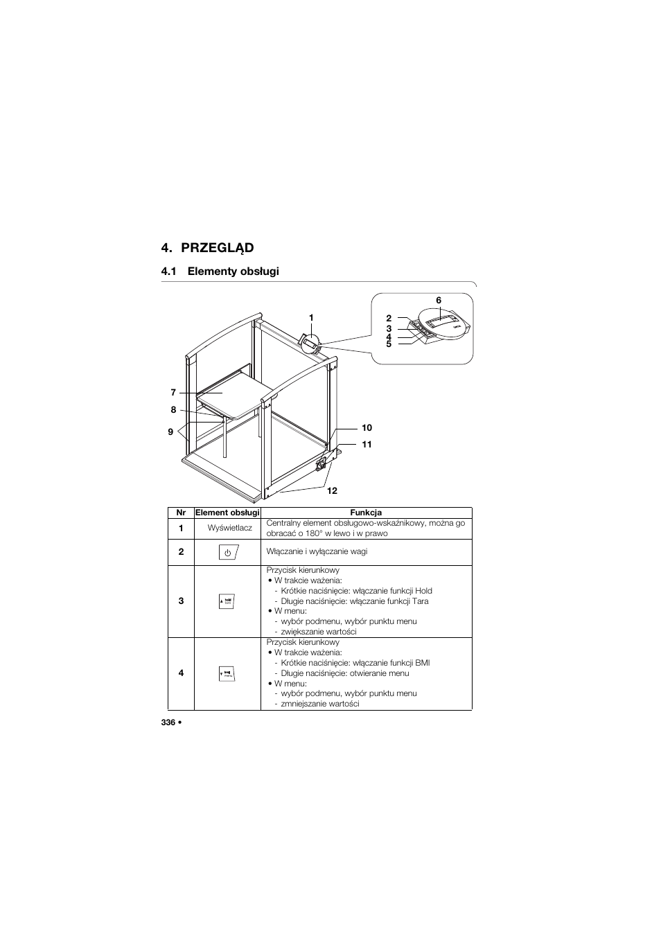 Przegląd, 1 elementy obsługi | Seca 685 User Manual | Page 336 / 385