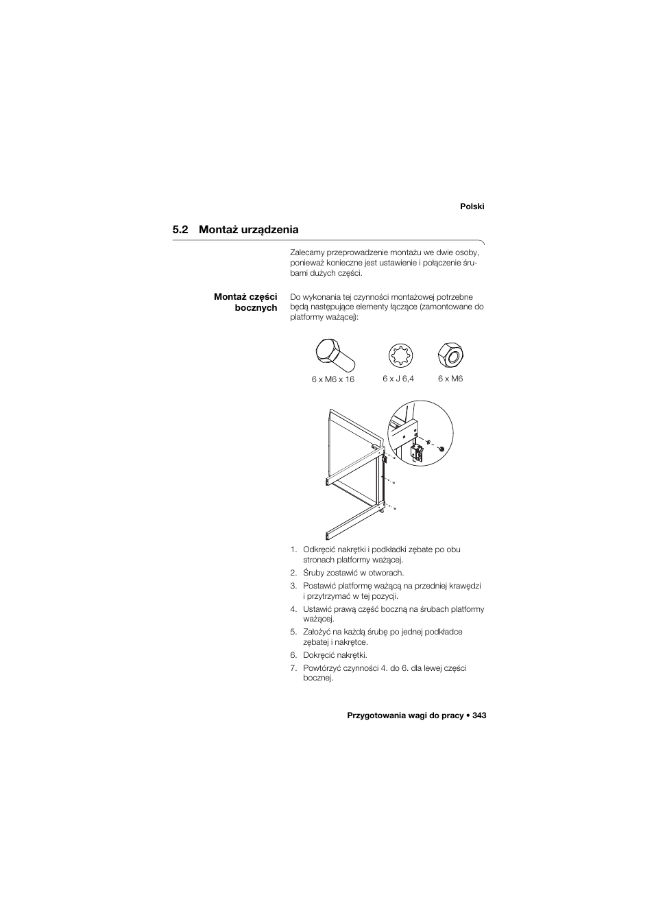 2 montaż urządzenia, Montaż części bocznych | Seca 685 User Manual | Page 343 / 385