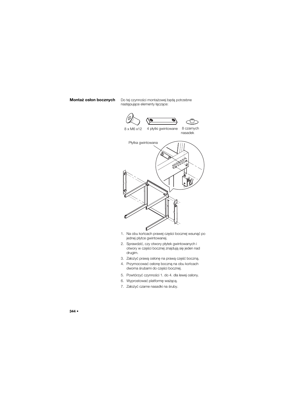 Montaż osłon bocznych | Seca 685 User Manual | Page 344 / 385
