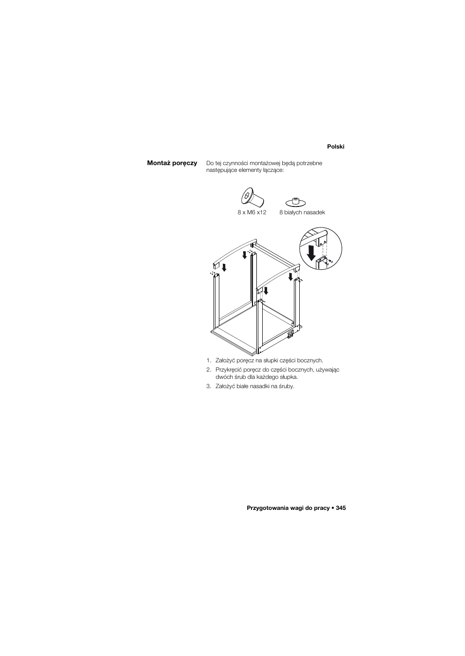 Montaż poręczy | Seca 685 User Manual | Page 345 / 385