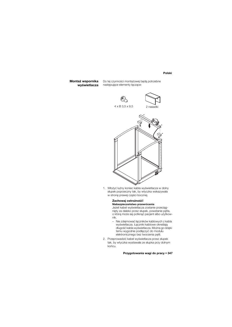 Montaż wspornika wyświetlacza | Seca 685 User Manual | Page 347 / 385