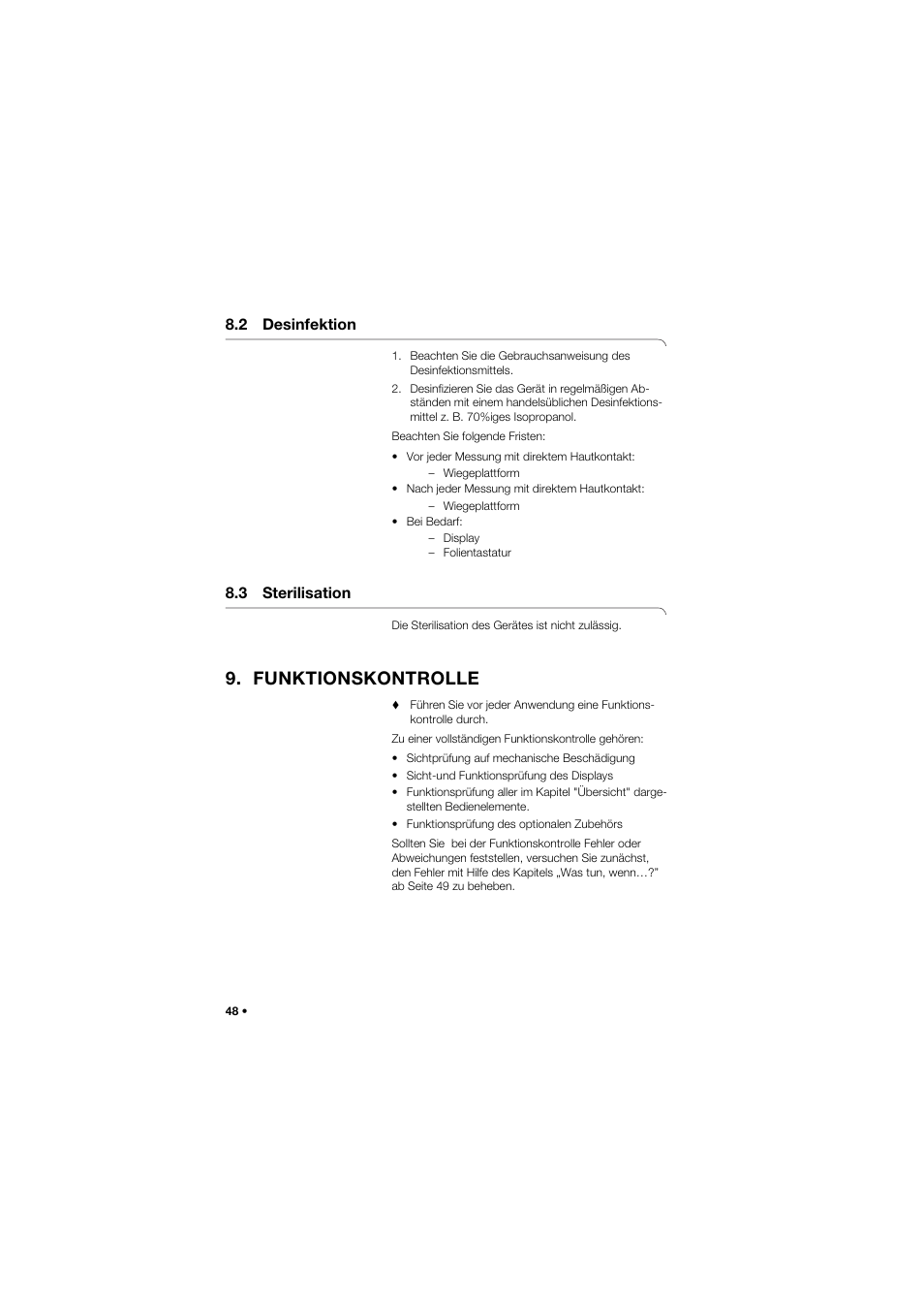 2 desinfektion, 3 sterilisation, Funktionskontrolle | Seca 685 User Manual | Page 48 / 385