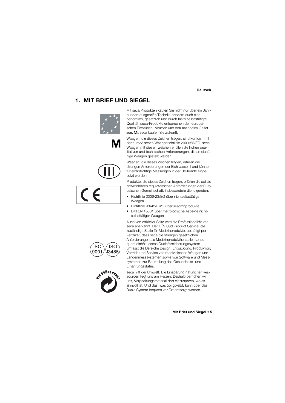 Mit brief und siegel | Seca 685 User Manual | Page 5 / 385