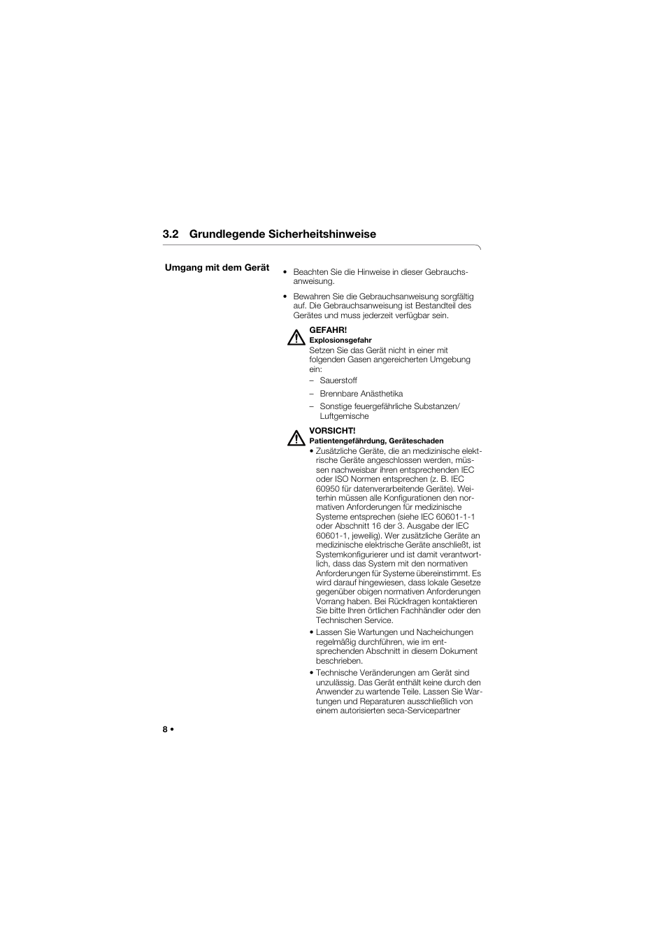 2 grundlegende sicherheitshinweise, Umgang mit dem gerät | Seca 685 User Manual | Page 8 / 385