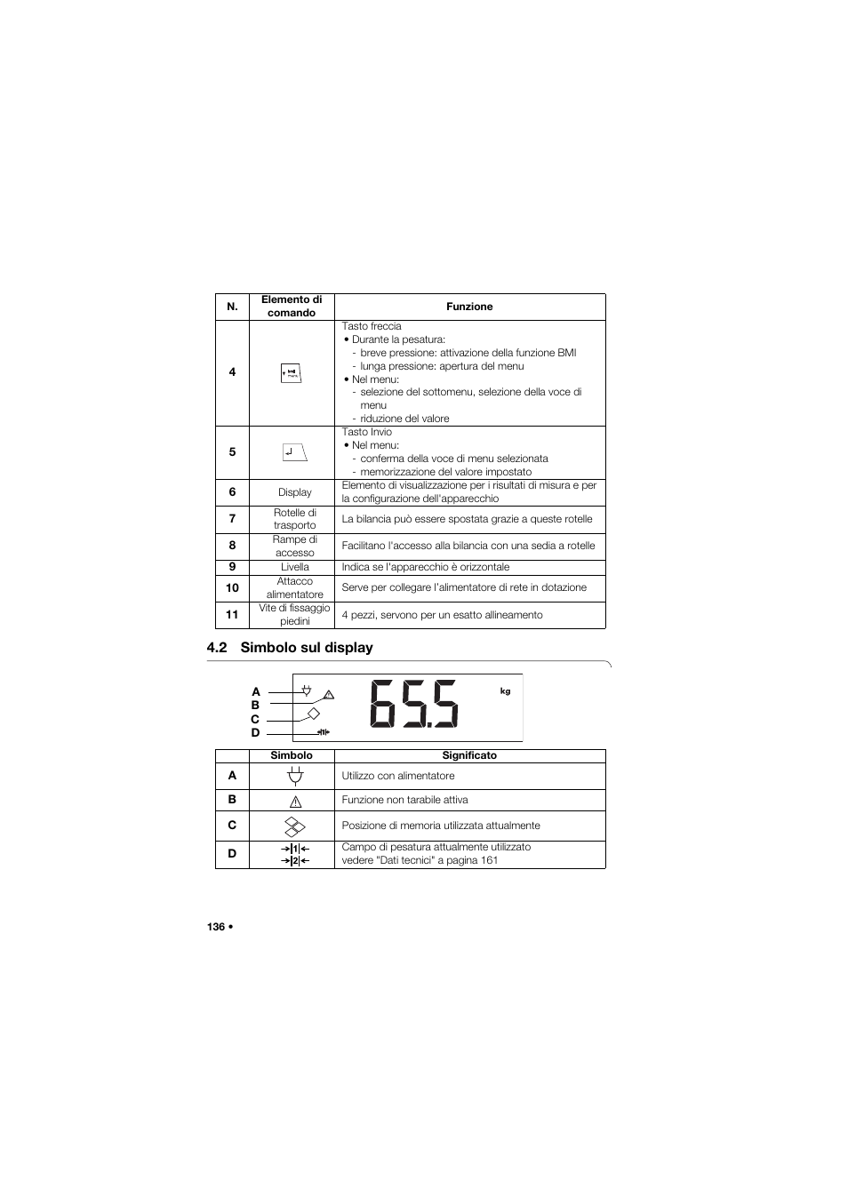 2 simbolo sul display | Seca 675 User Manual | Page 136 / 292
