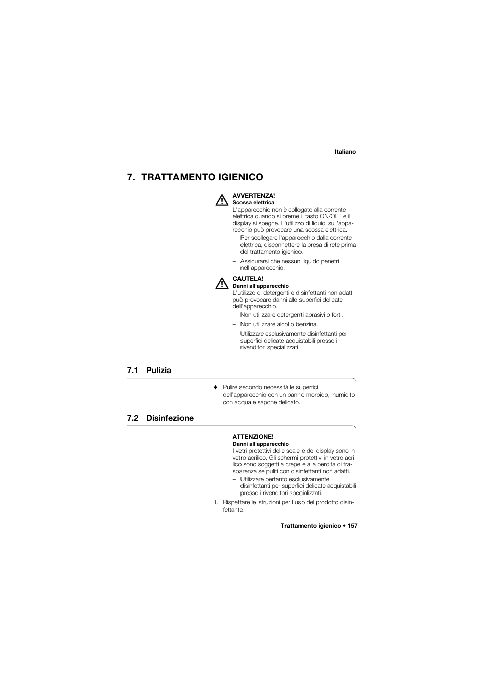 Trattamento igienico, 1 pulizia, 2 disinfezione | Seca 675 User Manual | Page 157 / 292