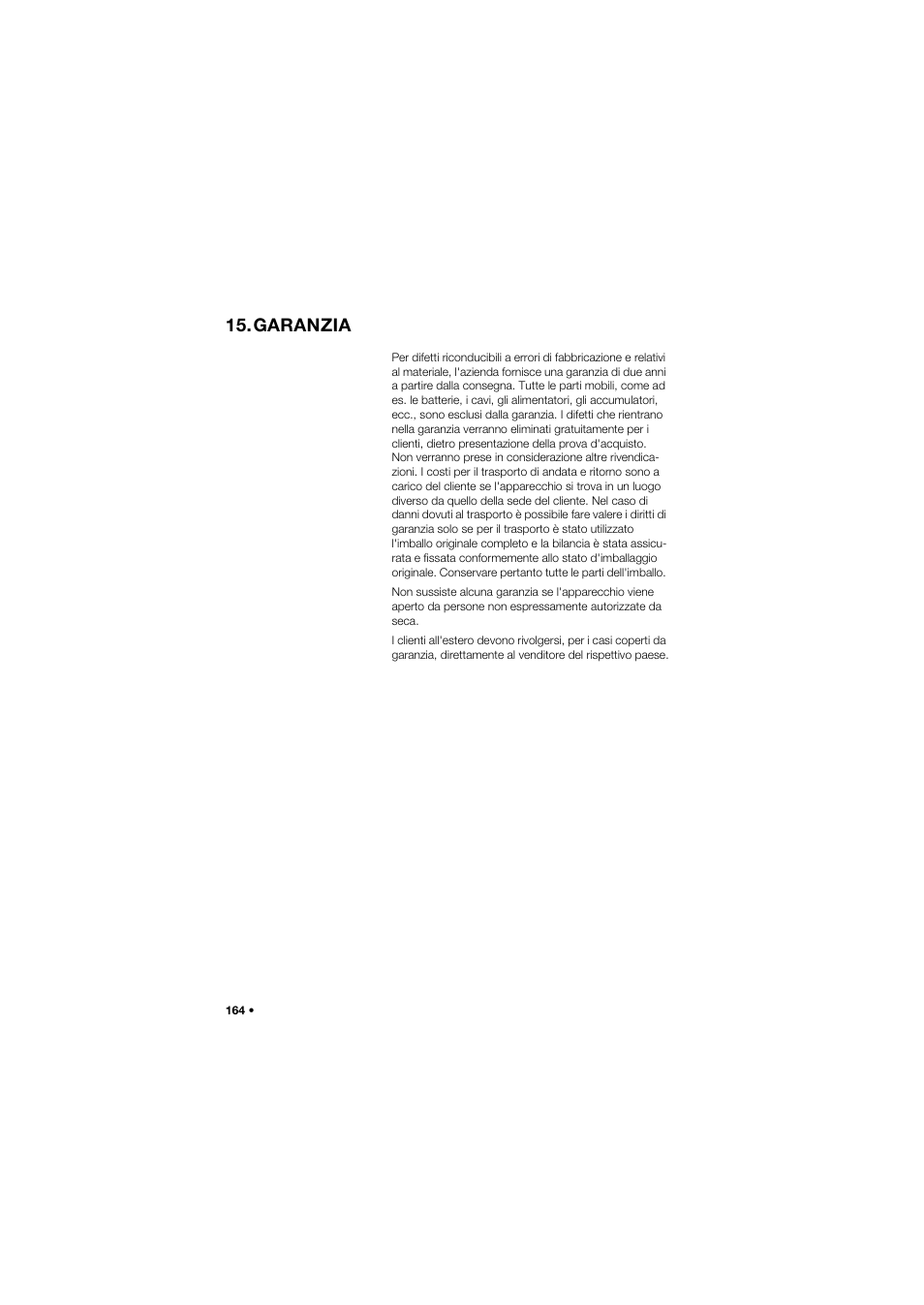 Garanzia | Seca 675 User Manual | Page 164 / 292